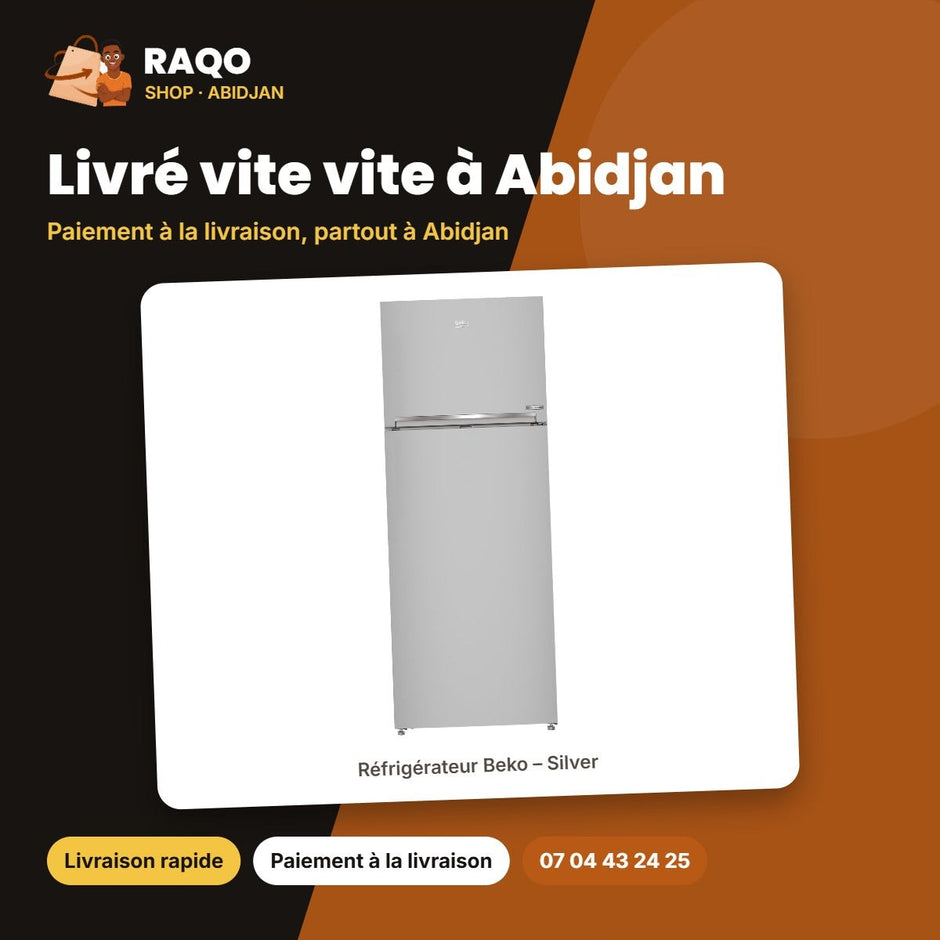 Réfrigérateur Beko – Silver – 389L Net ( 296L RÉFRIGÉRATEUR+93L Cong) – R-600A | BEKO_RDNE55S