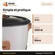 NAS-RC2,8WM - Cuiseur de Riz Nasco 2.8L – Couvercle en Verre – 1000W – Blanc-Bois | NAS-RC2,8WM