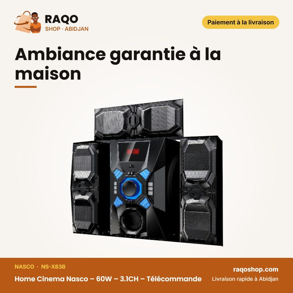Home Cinema Nasco – 60W – 3.1CH – Télécommande | NS-X83B