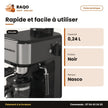 Machine à Cafe Nasco – 0.24 L – Couleur Noir-Inox – 3.5 Bar | CM5430-N