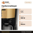 Machine à Cafe Nasco – 1.5L – 900W – LCD Display | CAFE_CM9410T-GS