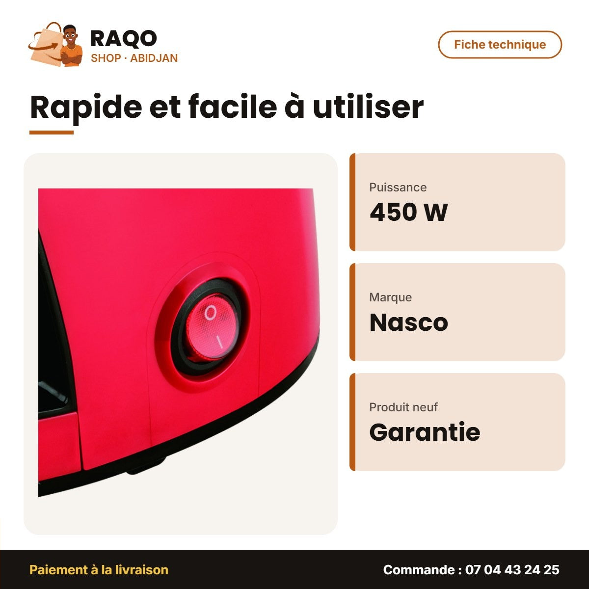 Machine à Cafe Nasco – 250ML – 450W | CAFE_CM1430-CB