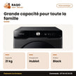 Machine à Laver 21kg Samsung – Front Load – Black – Séchage 12kg | WD21T6300GV/NQ