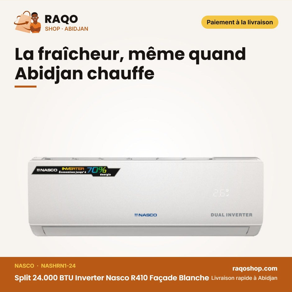 Split 24.000 BTU Inverter Nasco R410 Façade Blanche | NASHRN1-24