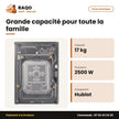 Machine à Laver 17kg + Séchage 10kg Samsung – Front Load – Inox – 2100-2500W | WD17T6300GP/SP