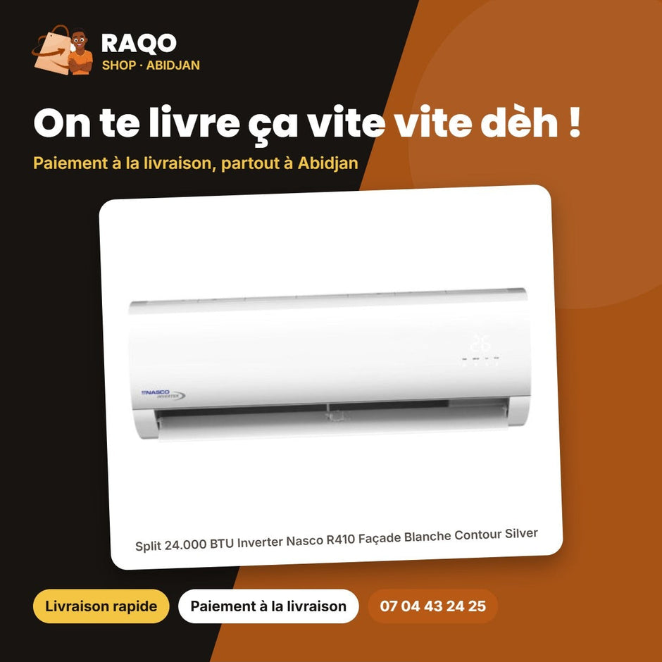 Split 24.000 BTU Inverter Nasco R410 Façade Blanche Contour Silver | NAS-M24V1