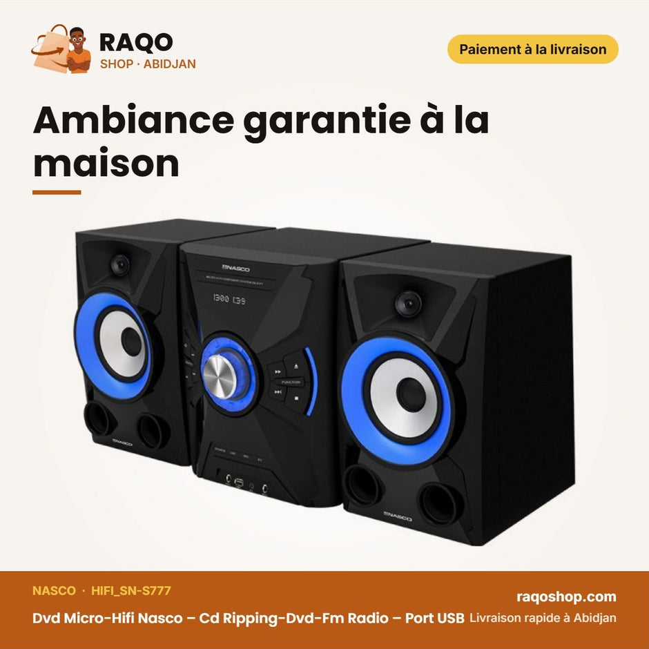Dvd Micro-Hifi Nasco – Cd Ripping-Dvd-Fm Radio – Port USB – Aux In | HIFI_SN-S777