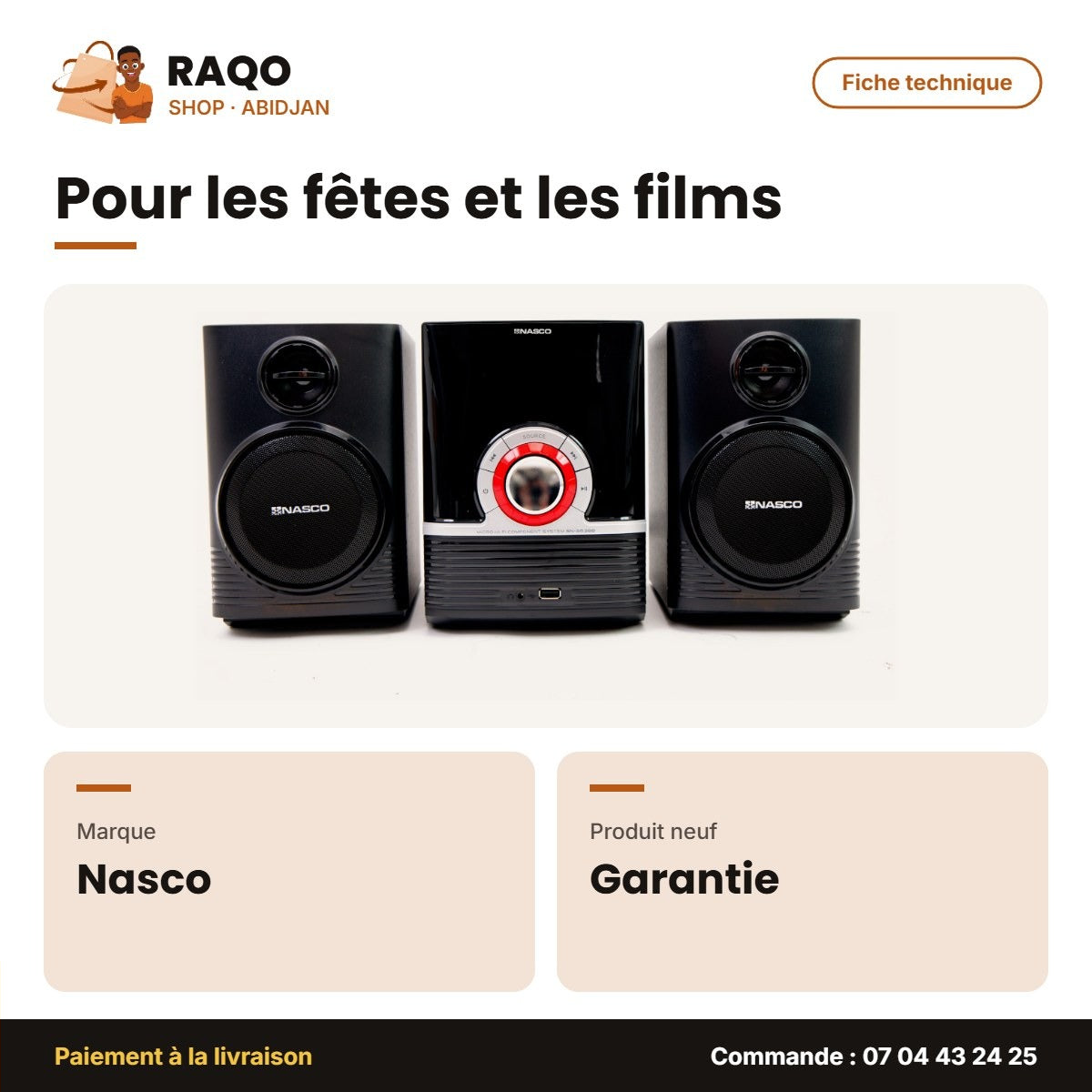 Dvd Micro Hifi Nasco – CD-MP3-VCD – USB – Fm Radio | HIFI_SN-S638B