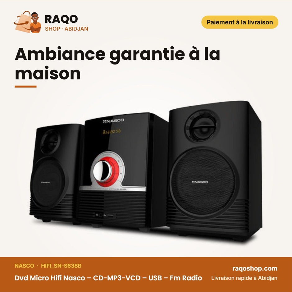 Dvd Micro Hifi Nasco – CD-MP3-VCD – USB – Fm Radio | HIFI_SN-S638B