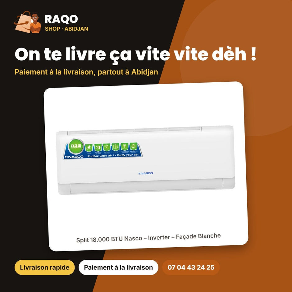 Split 18.000 BTU Nasco – Inverter – Façade Blanche | NAS-AX18V1