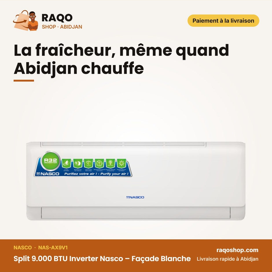 Split 9.000 BTU Inverter Nasco – Façade Blanche | NAS-AX9V1