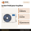 Split 9.000 BTU Inverter Nasco – Façade Blanche | NAS-AX9V1
