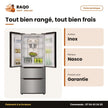 Réfrigérateur Nasco – French Door – 2 Tiroirs – Inox | SNASF2-66.2-F