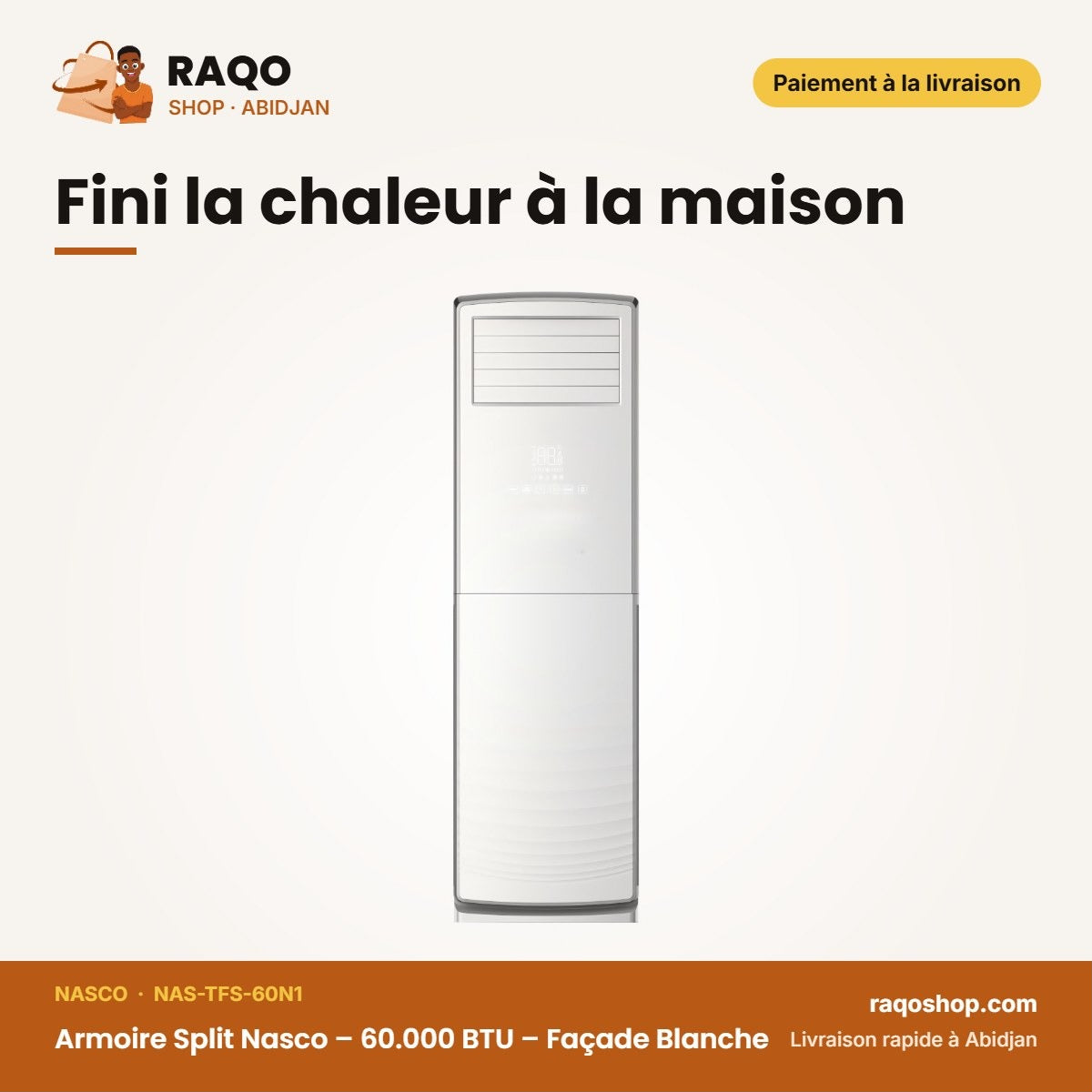 Armoire Split Nasco – 60.000 BTU – Façade Blanche | NAS-TFS-60N1