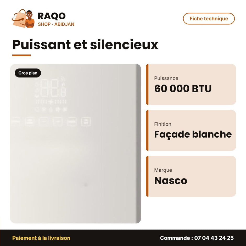 Armoire Split Nasco – 60.000 BTU – Façade Blanche | NAS-TFS-60N1