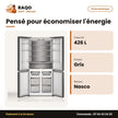 64,4V1B - Réfrigérateur Américain Nasco – 4 Portes – 426L – Gris | SNASF2-64,4V1B