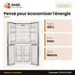 Réfrigérateur Nasco – 4 Portes – 421L Net (271L+150L) – Inox | HNASF4-58S