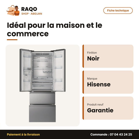 Réfrigérateur Hisense – 2PORTES-2TIR. – Distributeureau-Glac. – Noir | RM-63WC4