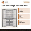Réfrigérateur Combiné Américain Hisense – 4PORTES – 582L – Silver | RC-68WC4SA