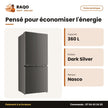 Réfrigérateur Combiné Nasco – 4 Portes – 360LT(230L+130L) – Dark Silver | NASF4-64FLN1