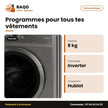 Machine à Laver 8kg Midea Front Load – Inverter Quatro – Healthguard – Titane | MF100W80B/T