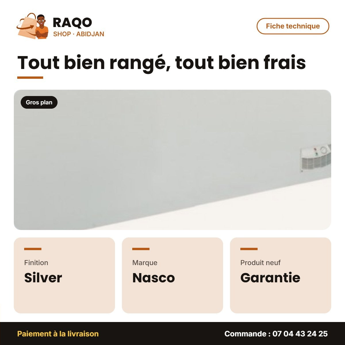 Congélateur Horizontal Nasco – Silver – 2 Portes – 2 Paniers Int. | KNAS-1100