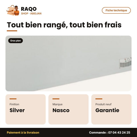 Congélateur Horizontal Nasco – Silver – 2 Portes – 2 Paniers Int. | KNAS-1100