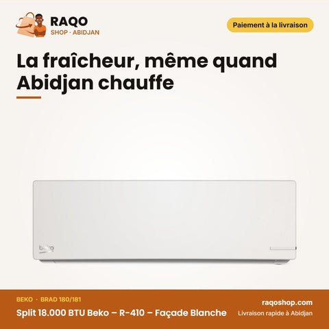 Brad 180 Beko – 181 - Split 18.000 BTU Beko – R-410 – Façade Blanche | BRAD 180/181