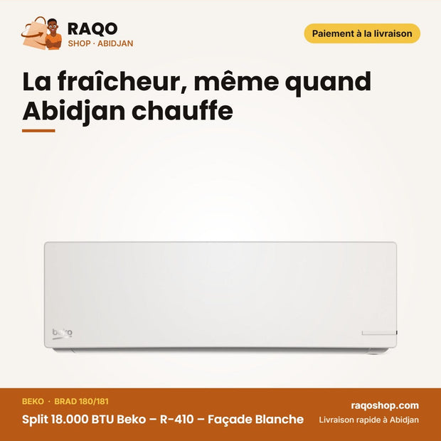 Brad 180 Beko – 181 - Split 18.000 BTU Beko – R-410 – Façade Blanche | BRAD 180/181