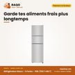 Réfrigérateur Nasco – 3 Portes – 158L (110LT+48LT) – Noir Miroir | NASD3-233FL-GD