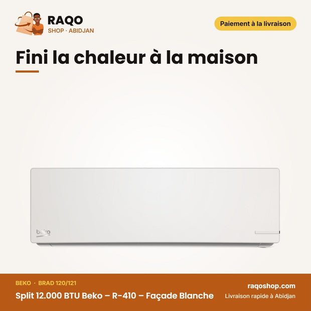 Brad 120 Beko – 121 - Split 12.000 BTU Beko – R-410 – Façade Blanche | BRAD 120/121