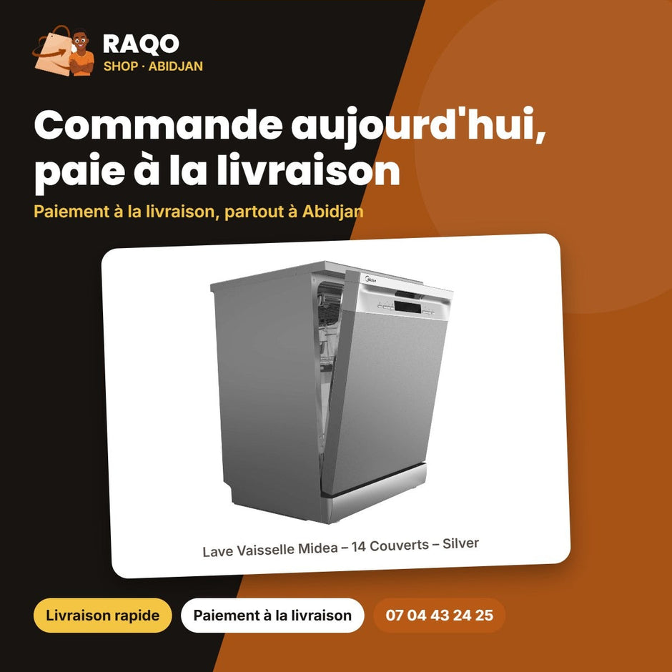 Lave Vaisselle Midea – 14 Couverts – Silver – 8 Programmes de Lavage | WQP12-7633