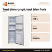 Réfrigérateur Nasco – 3 Portes – 158L (110LT+48LT) – Noir Miroir | NASD3-233FL-GD