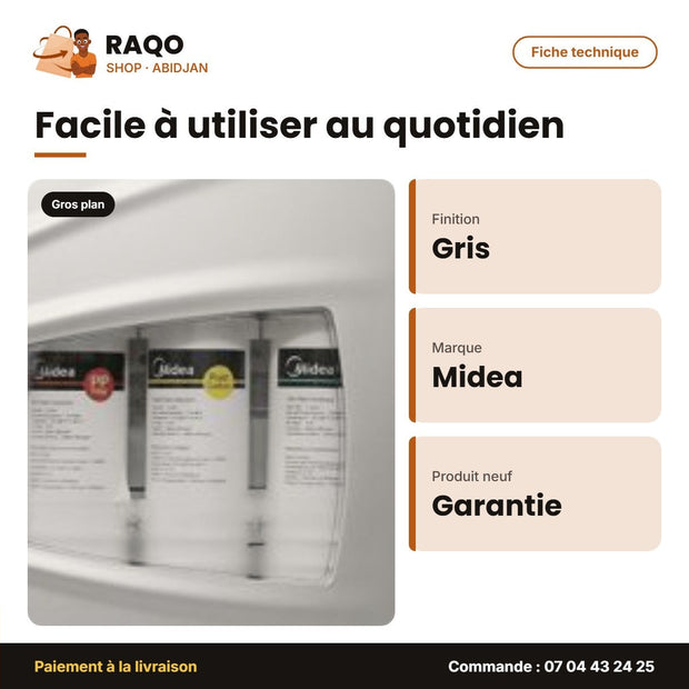 Filtre à Eau Midea – Gris – Avec 5 Cartouches | FILTRE_MU104A-5