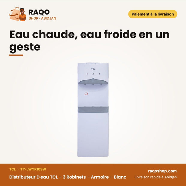 Distributeur D'eau TCL – 3 Robinets – Armoire – Blanc | TY-LWYR109W