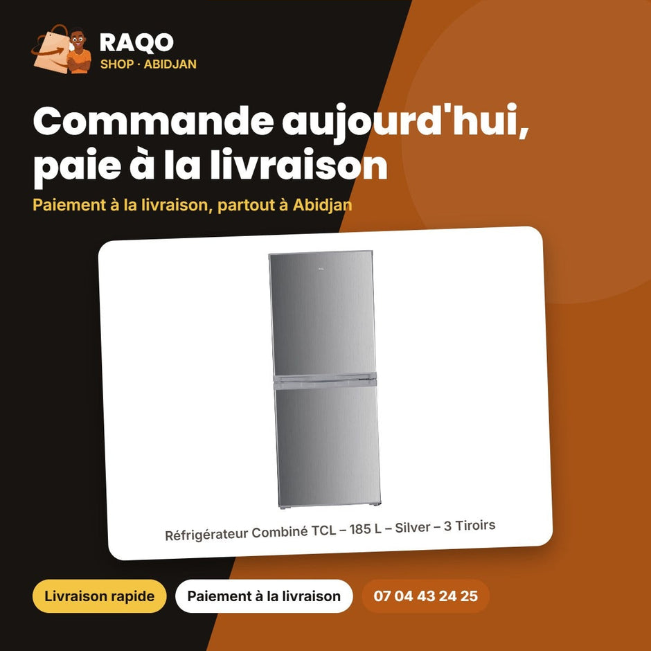 Réfrigérateur Combiné TCL – 185 L – Silver – 3 Tiroirs | TCL_F185BFS