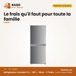 Réfrigérateur Combiné TCL – 185 L – Silver – 3 Tiroirs | TCL_F185BFS