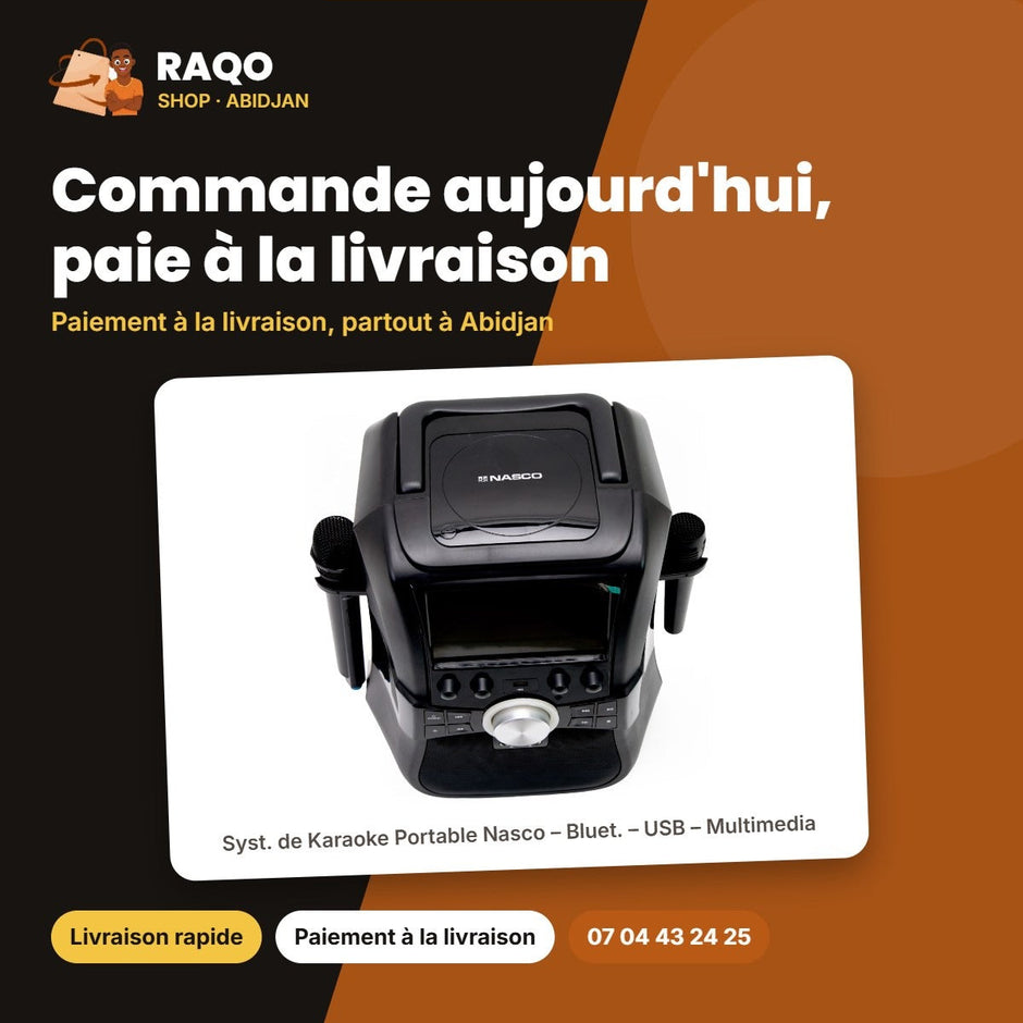 Syst. de Karaoke Portable Nasco – Bluet. – USB – Multimedia | NS-AUD-HC01_BT