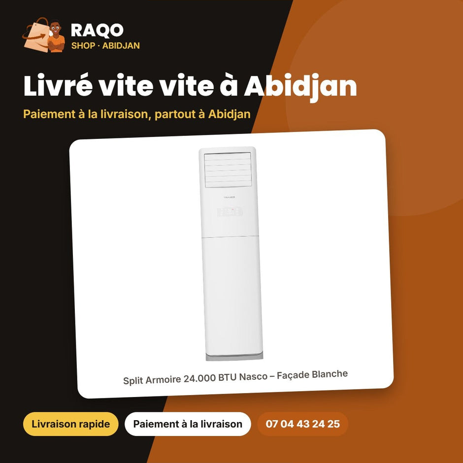 Split Armoire 24.000 BTU Nasco – Façade Blanche – Économique | NAS-JFS-24N1