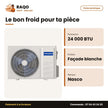 Split Armoire 24.000 BTU Nasco – Façade Blanche – Économique | NAS-JFS-24N1