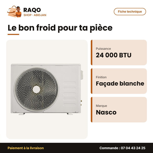 Armoire Split 24.000 BTU Nasco – Façade Blanche | NAS-TFS-24N1