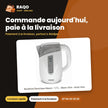Bouilloire Élec.. Nasco – 1.7 L – Blanc-Gris – Acier Inox. | B_KEC-3703-GS