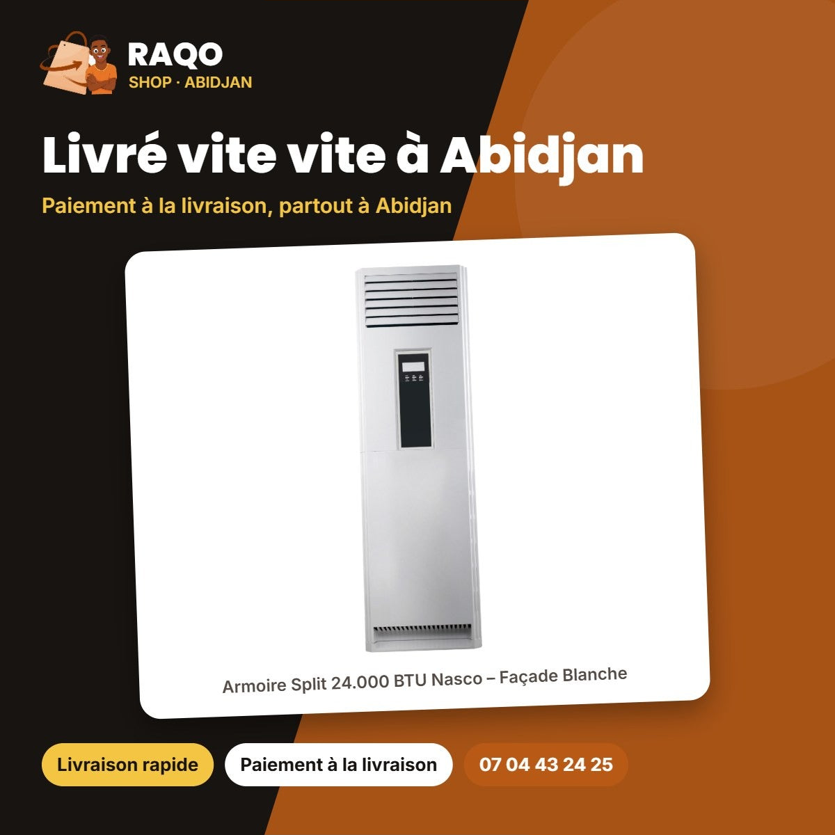Armoire Split 24.000 BTU Nasco – Façade Blanche | NAS-TFS-24N1