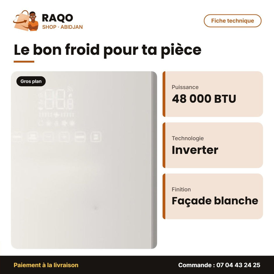 Armoire Split Nasco – 48.000 BTU – Dual Inverter – Façade Blanche | NAS-TFS-48V1