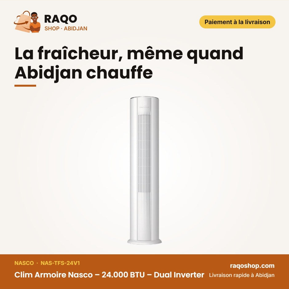 Clim Armoire Nasco – 24.000 BTU – Dual Inverter – Façade Blanche | NAS-TFS-24V1