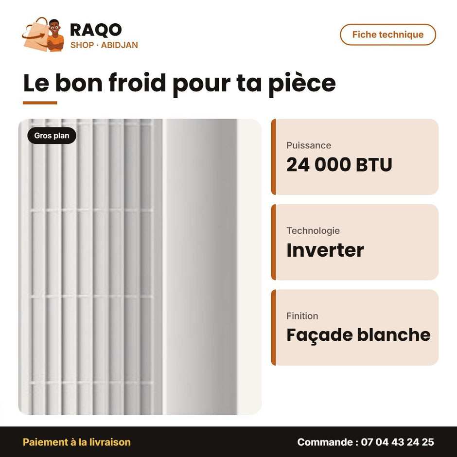 Clim Armoire Nasco – 24.000 BTU – Dual Inverter – Façade Blanche | NAS-TFS-24V1