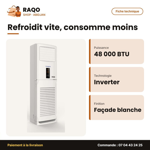Armoire Split Nasco – 48.000 BTU – Inverter – Façade Blanche | NAS-AX48FL-INV