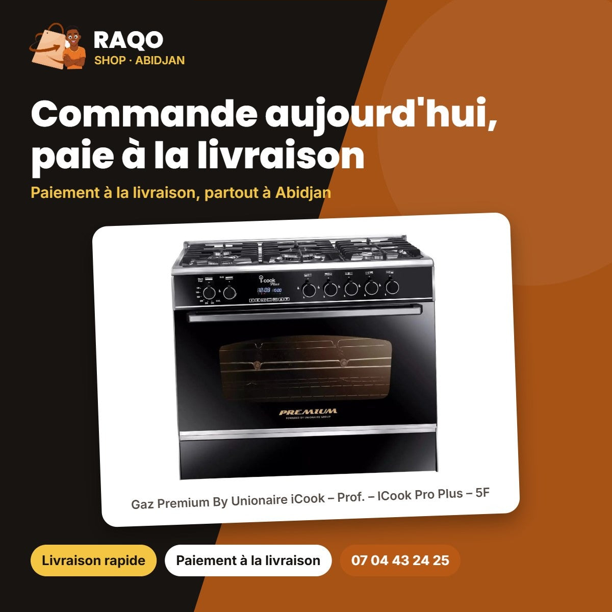 Gaz Premium By Unionaire iCook – Prof. – ICook Pro Plus – 5F | PRM6090SS-DC-511-I