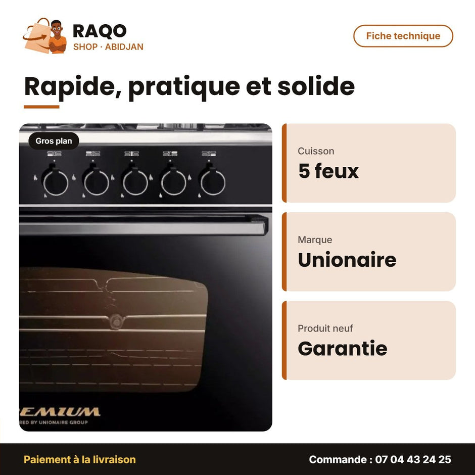 Gaz Premium By Unionaire iCook – Prof. – ICook Pro Plus – 5F | PRM6090SS-DC-511-I