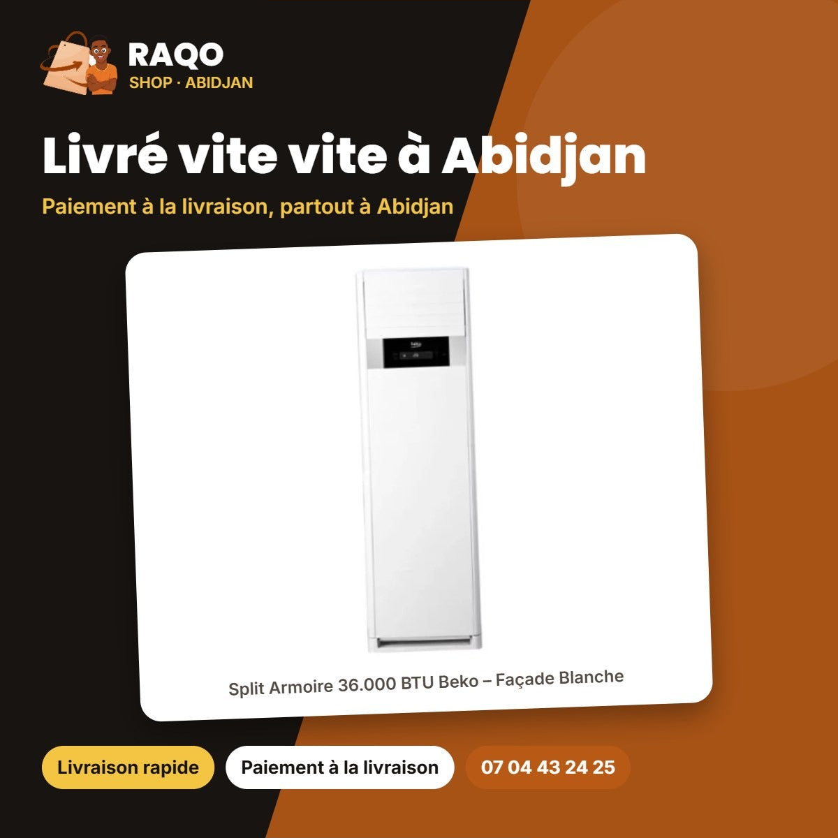 Balop 360 Beko – 361 - Split Armoire 36.000 BTU Beko – Façade Blanche | BALOP 360/361